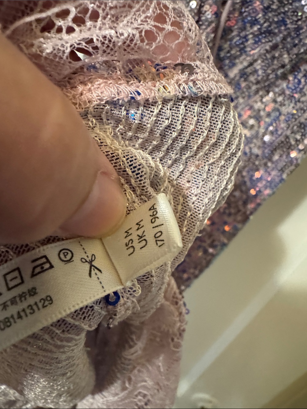 Urban Outfitters Lavender/pink Sequin Slip Dress size medium NWOT never worn - Picture 9 of 9